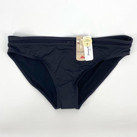 TOMMY BAHAMA NWT Black Mesh Inset Hipster Bikini Bottoms Full Coverage Size 1X - Picture 5 of 10